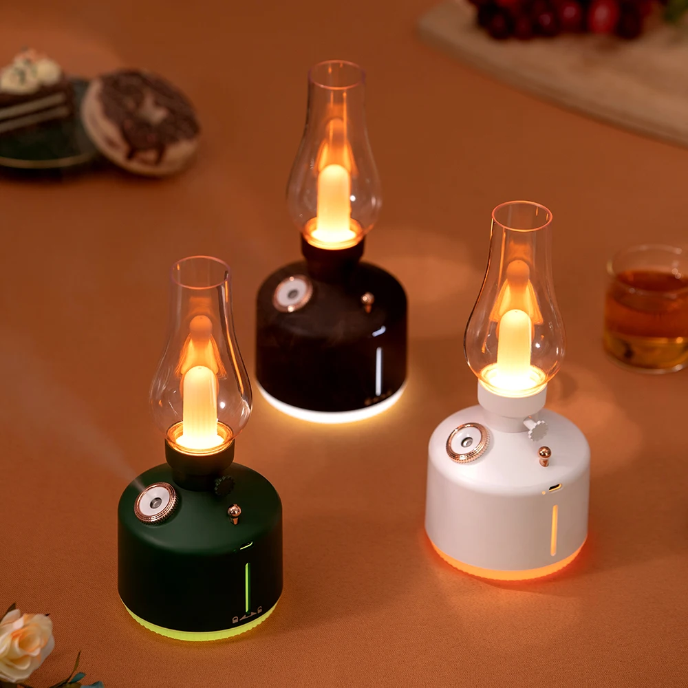 Mini 280ml Fener Led Yaratıcı Yeni Retro Zaman Işık Usb Aromaterapi Gazyağı Lambası Ev Nemlendirici Hava Nemlendirici